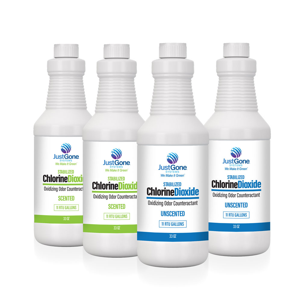 Just Gone™ Stabilized Liquid Chlorine Dioxide 33oz 4Pack Case The